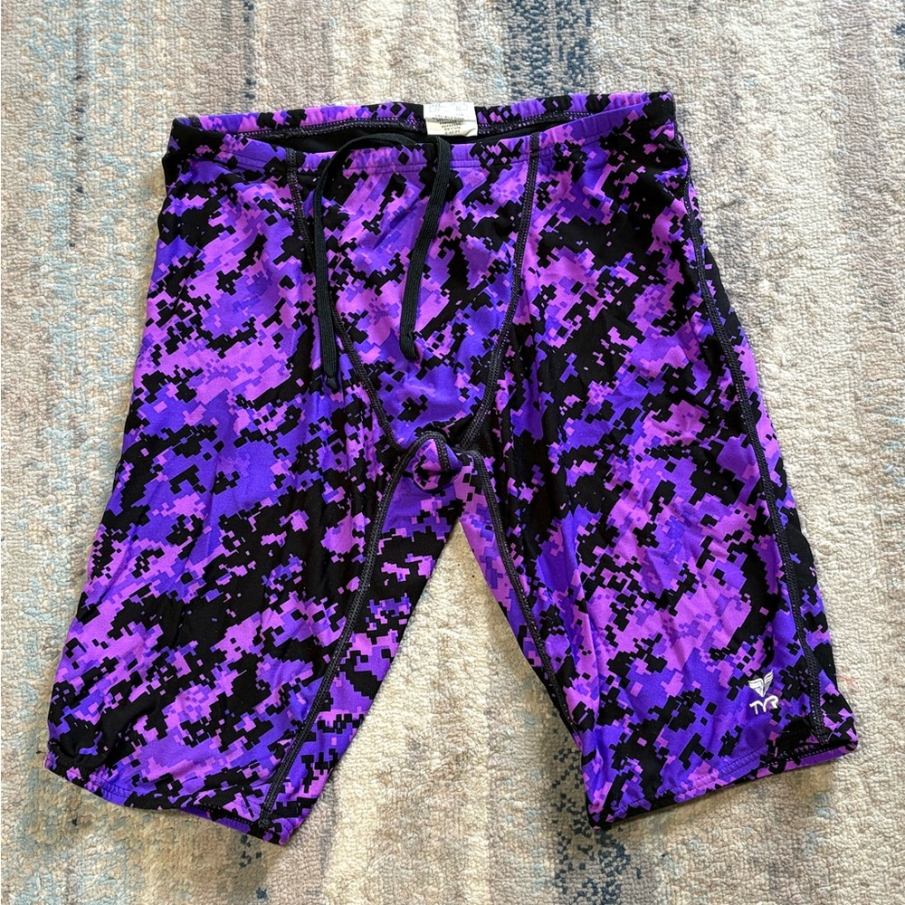 TYR Swim Jammers Purple and Black Digital Camo Size 32